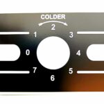 Pegatina termostato escala frio